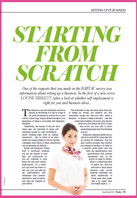 Setting up in business - Vitality March/April 2016